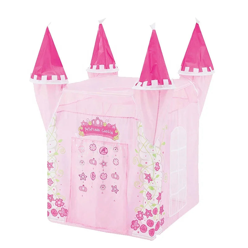 Durable Polyester Fabric Girls Tent New Cross-Border Folding Crown Yurt Castle Children's Game House Ball Pool Square Shape