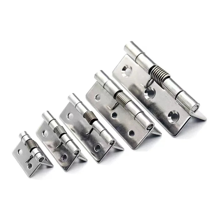 Wholesale Stainless Steel Spring Hinge 90 Degrees Self Closing Door Hinge Golden Supplier for Steel Doors Furniture Hinge