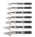 Black  Mini Glass Fiber Telescopic Sea Fishing Pole Portable Hand Fishing Tackle Spinning Rod