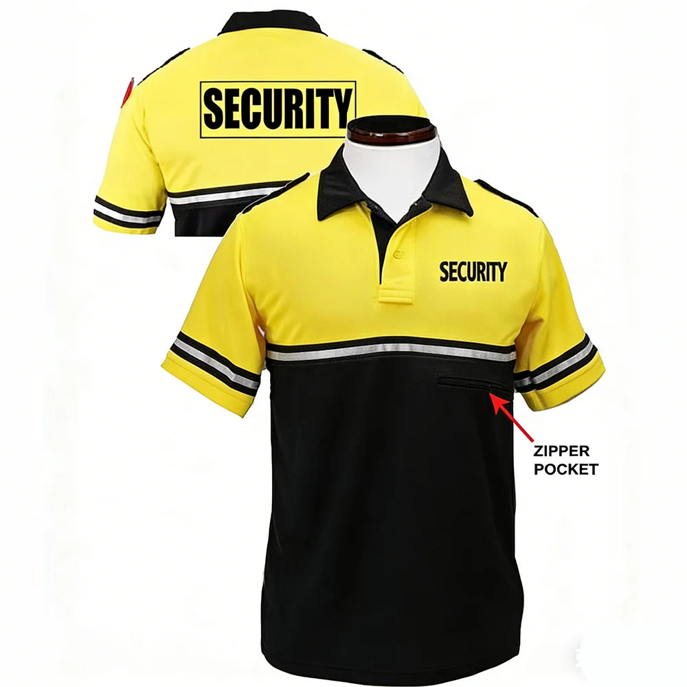 OEM Customize logo Security Guard Uniform Shirts Cotton Security Uniform Two Tone Blue Polo Shirt Workwear Wholesale