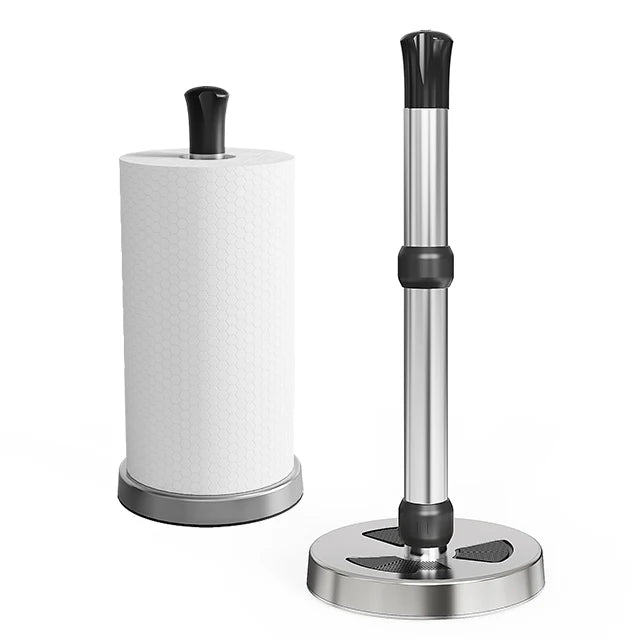Hot Selling Stainless Steel Kitchen Roll Dispenser Paper Towel Holder Stand with Weighted Base for Storage Holders & Racks