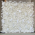 Custom Artificial White Rose Hanging Flower Wall Fabric Silk 3D Wedding Flower Wall Event Party Decor