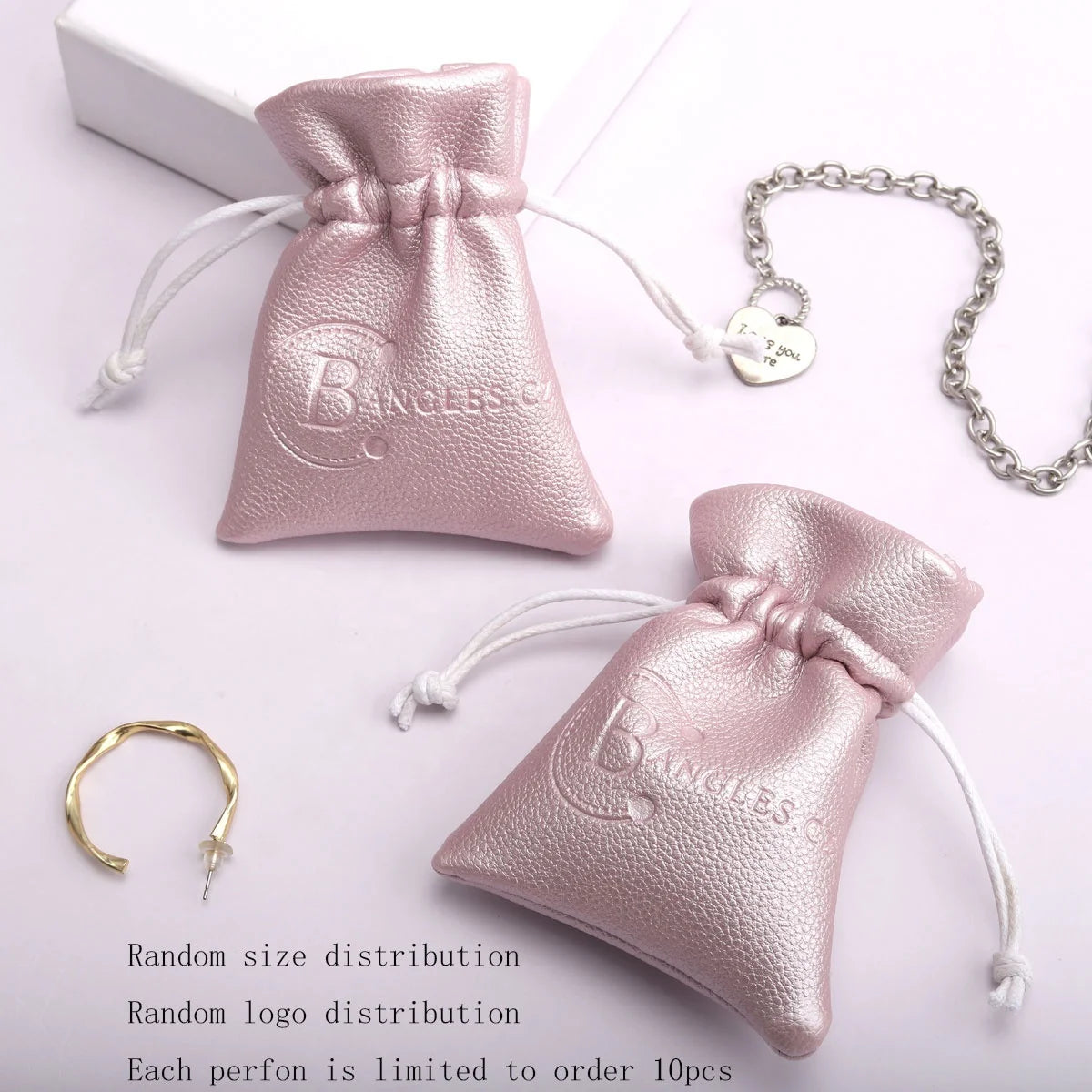 Wholesale Emboss Leather Earphone Storage Bag Custom Logo Printed Waterproof Pu Leather Drawstring Gift Pouch