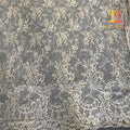Wholesale Eco-Friendly Mesh Sequins Bridal French Lace Fabric with White & Gold Thread Nylon Material XM-FL0107