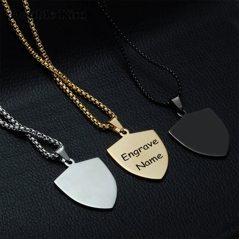Necklaces Jewelry Tags Gravure Personnalize Breloque Collar De Acero Grueso Con Inicial Jewlery Women Fashion Accessories
