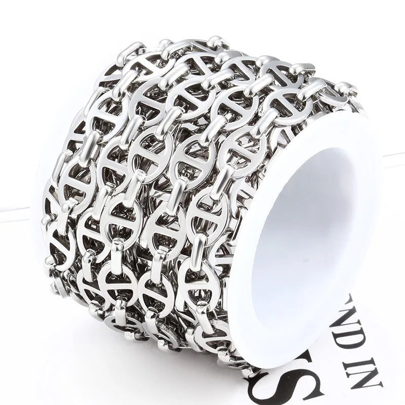 Stainless Steel Oval Day Chain Ornament Chain DIY Necklace Bracelet Sweater Fashion Hipster Decorative Fine