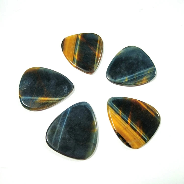 Huiying High End Small Triangle Blue Tiger Eye Guitar Accessories Picks