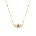 925 Sterling Silver Dainty Elegant CZ Zirconia Pendant Necklace Mini Dainty Eye Pendant Necklace