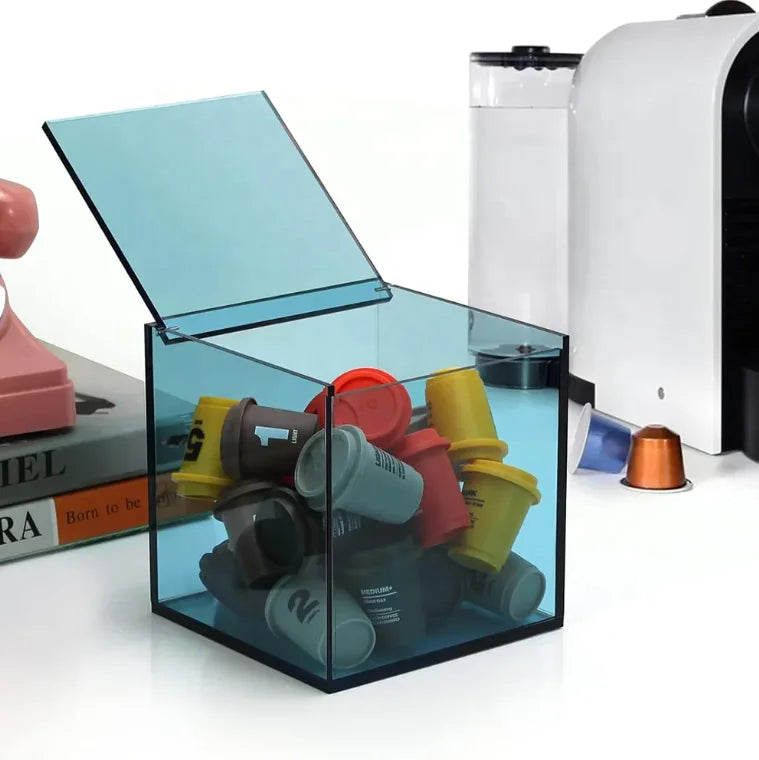 OEM Customized Color Acrylic Coffee Capsule Storage Pod Storage Box Durable Acrylic Organizers Box Acrylic Holder Box