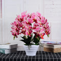 Elegant Real Touch Orchid Bonsai Set 5pcs 7 Heads 3D Printed for Wedding Hotel Decor Graduation Easter Artificial Flowers