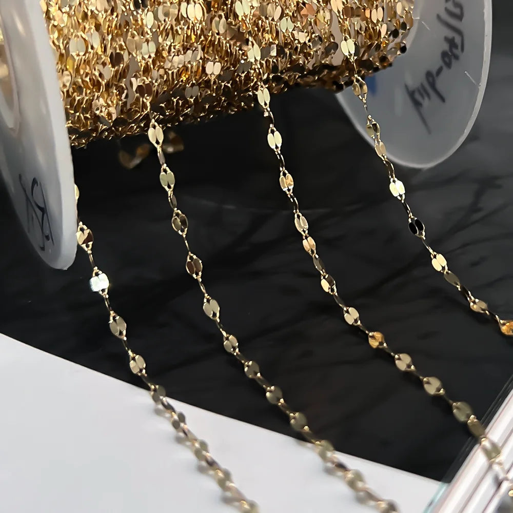 Hot Sale 14k Gold Filled 1.75mm Lip Chain in Bulk for Jewelry Necklace Making