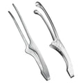 Korean Japanese BBQ Kitchen Tool Stainless Steel Grill Tongs Self-Standing Tong Stand Metal Cooking Utensils for Serving Food