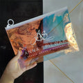 Custom PVC Holographic Travel Zipper Makeup Bag Fashion Cosmetics Toiletry Clothing clear Zip Lock Packing Plastic Pouch Bag