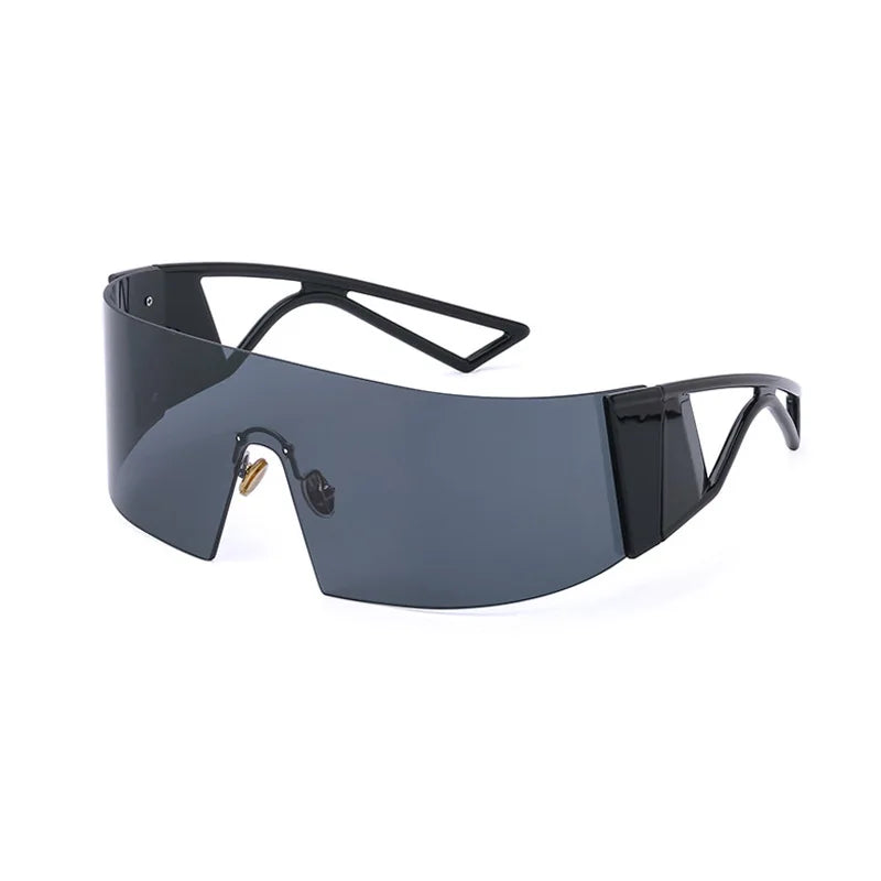 Fashion Designer Women Rimless Cycling Shades Glasses Men One Piece Wraparound Sport Sunglasses