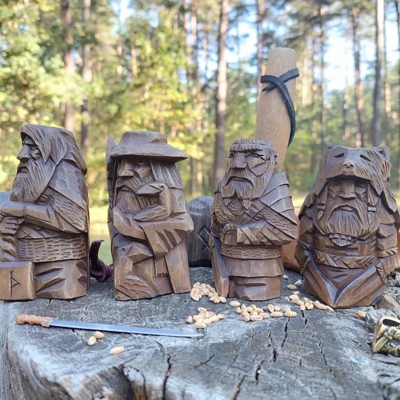 Miniature Resin Statue Set WJB01 Valhalla Odin Ufuhednar Tyr Thor Ornaments Viking Gifts Product