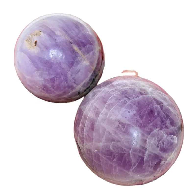 Natural Gemstone Crystal Ball Purple Kunzite Sphere For Healing