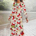 Print on Demand New Autumn and Winter Long Sleeved Christmas 3D Digital Printed Dress