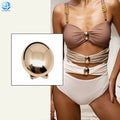 Semicircle Golden Fashion Buckle Bikini Accessories Salt Resistance Zinc Alloy Swimwear Connector for Beachwear Decorative