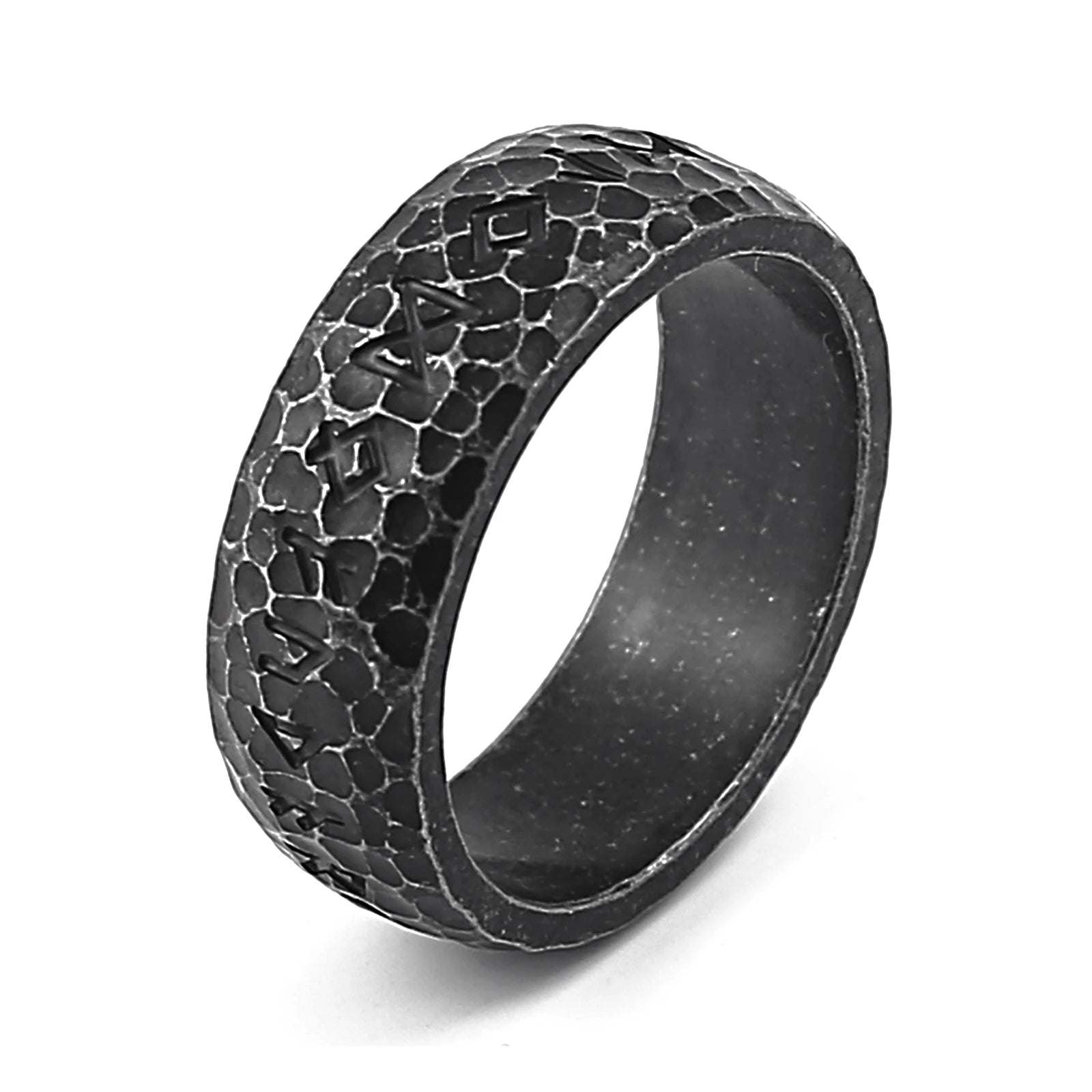 Antique Finish Stainless Steel Body Jewelry Punk Viking Jewelry Rings Stainless Steel Viking Kolovrat Rings Rune Amulet Ring