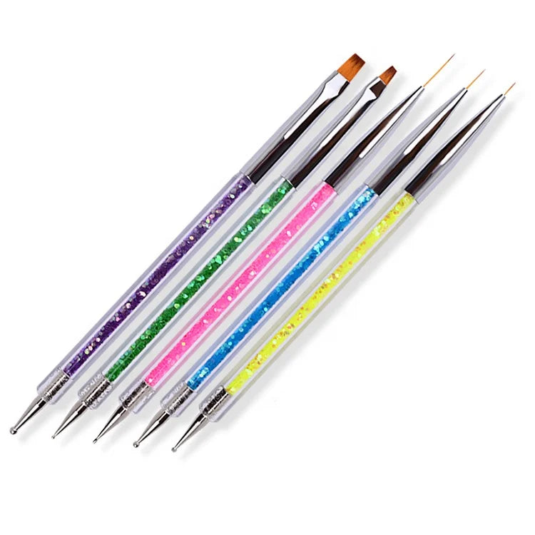 Wholesale Multifunction Nail Art Dotting Tool 5pcs/sets Liner Brush Nail Rhinestone Picker Pen Supplier