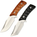 High Grade D2 Steel Knife Wood Handle High Quality Fixed Blade Knife Outdoor Hunting Camping Survival Knife with Leather Sheath
