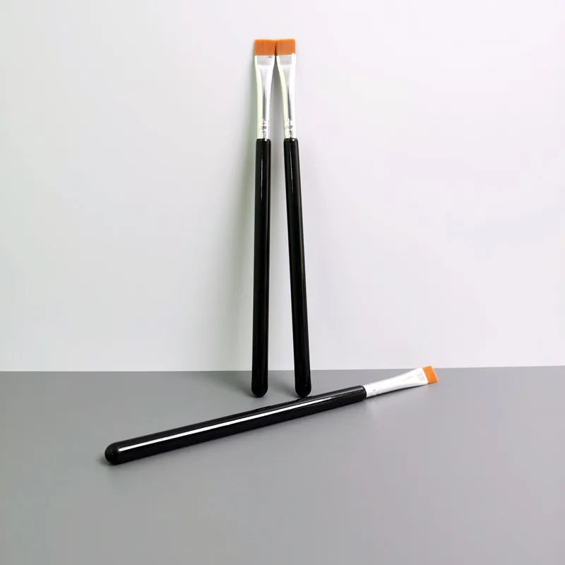 Flat Eyeliner Eyebrow Concealer Brush Pro Small Flat Definer Firm Stiff Thin Synthetic Bristle Lash Liner
