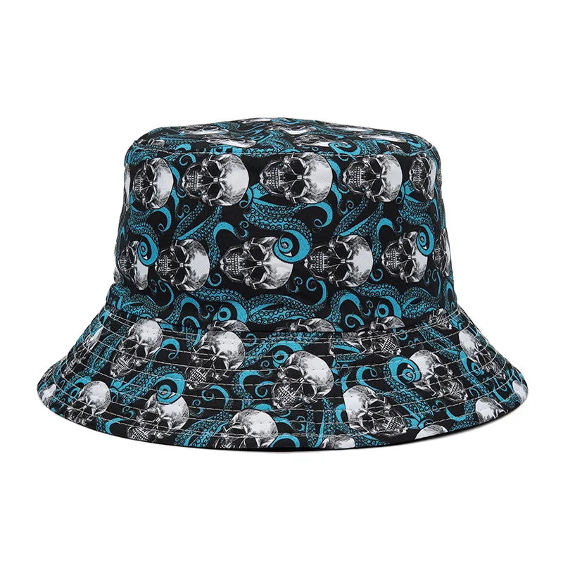 2023 New Summer Graffiti Bucket Hat for Women Men Skull Floral Outdoor Foldable Bob Fisherman Hat Girls Gorras Panama Sun Hat