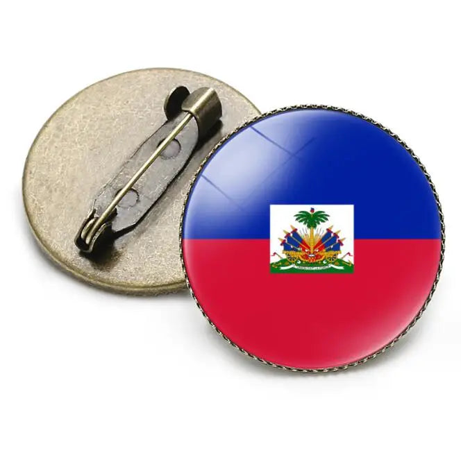 Fast Delivery North America Haiti Alloy Pin Country Flag Brooch Badge for Hat Coat Bag