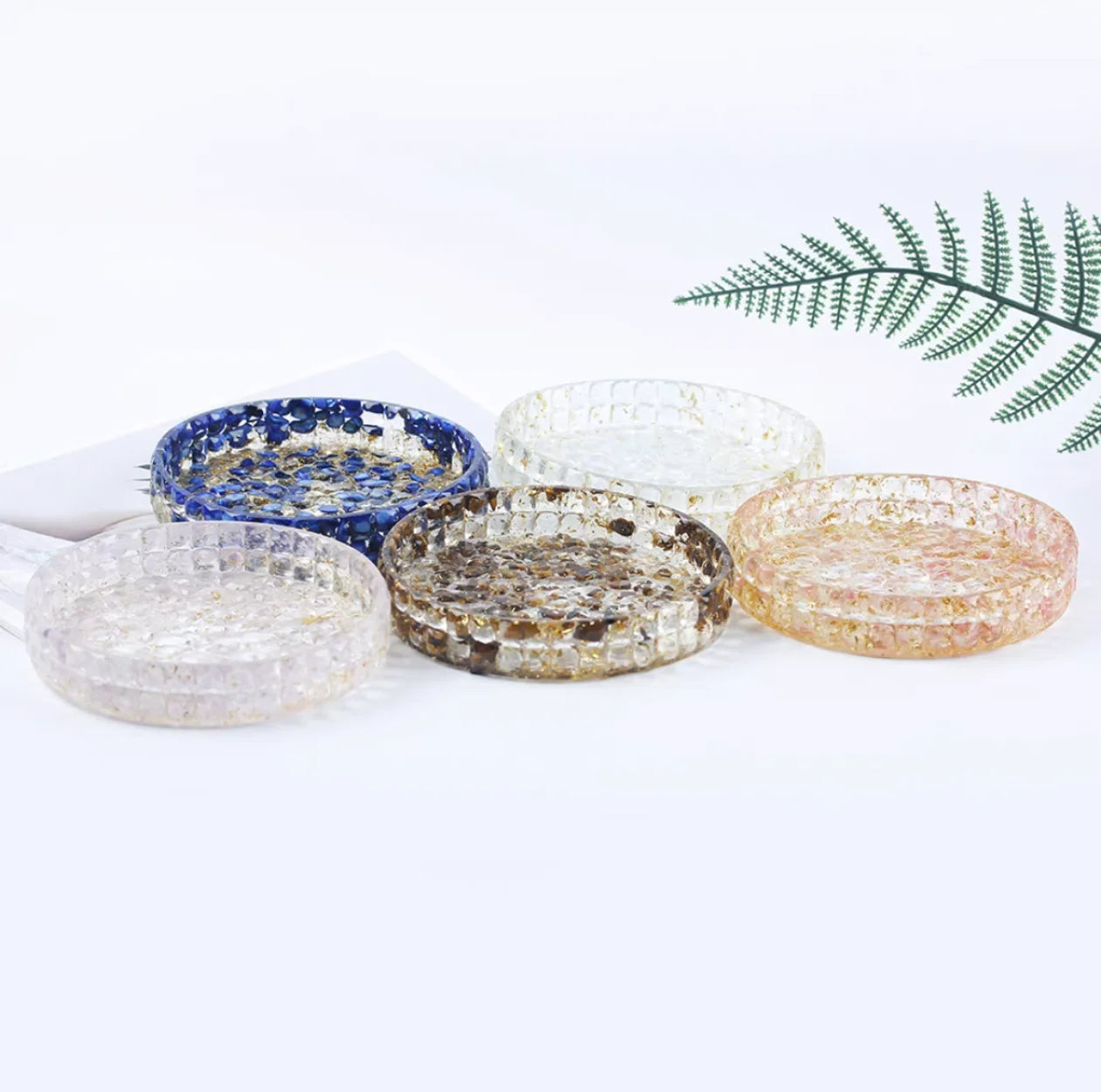 Natural Crystal Gravels Demagnetizing Bowl Plate Crystal Rubber Dripping Jewelry Storage Plate Home Crafts