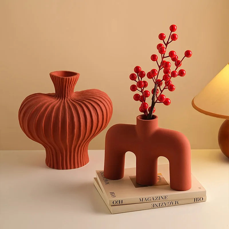 Modern Chinese-Style Flower Ceramic Vase New Year's Snake Gift Porcelain Home Living Room Wedding Decoration Housewarming
