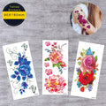 Women's Waterproof Non-toxic Eco-friendly 3D Blossom Rose & Peony Flower Temporary Hand Tattoo Stickers Lasts 5-7 Days