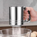 High Quality Stainless Steel Plastic Cup Flour Sifter Mill Baking Tools Powder Flour Sieve Screen Cup Sifter