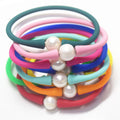 Hawaiian Multi Colors Silicone Wristband and Freshwater Pearl Bead Charm Silicone Bracelets and Necklaces Jewelry