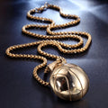 Wholesale Hip Hop Stainless Steel Necklace Solid Half Basketball Pendant Hip Hop Men Necklace Jewelry Supplier