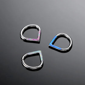 G23 Titanium Cartilage Earring Nose Septum Piercing 16G Opal Segment Ring Face Daith Body Jewelry Gold Plated Children Wedding