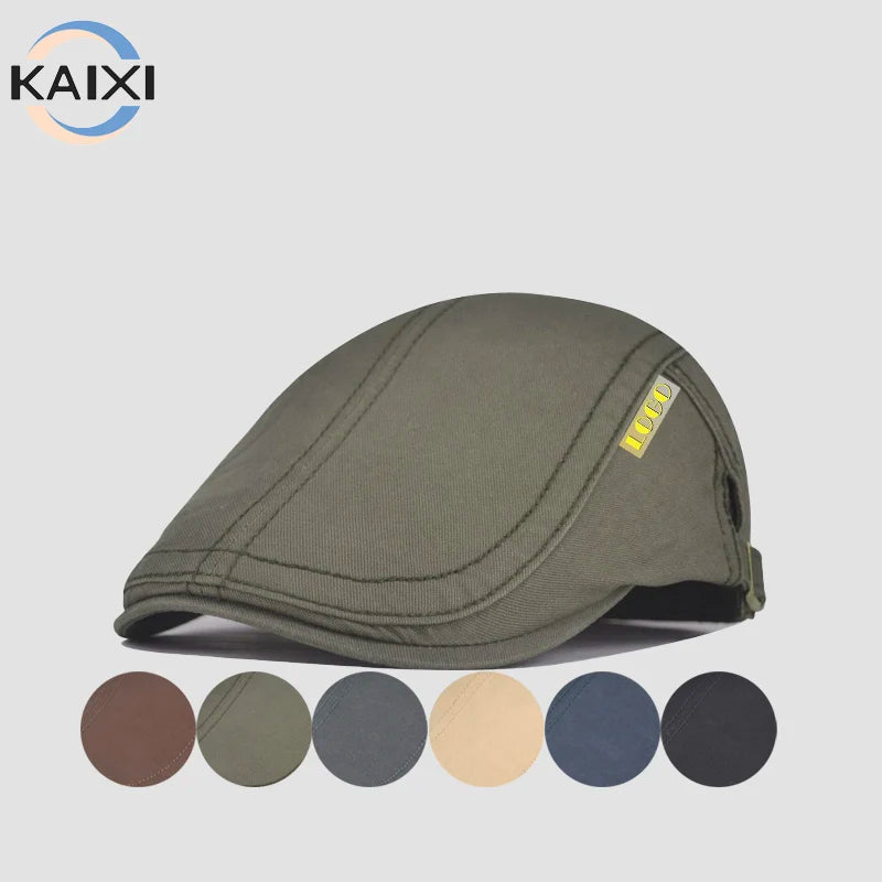 2025 Vintage British Style Newsboy Hat Four Seasons Cotton Beret for Ladies Men Solid Color Simple Artsy Casual Party Fishing