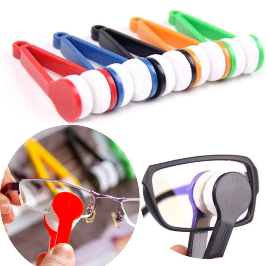 Portable Two-Sided Lint-Free Microfiber Glasses Cleaning Brush for Lenses and Eyewear Care