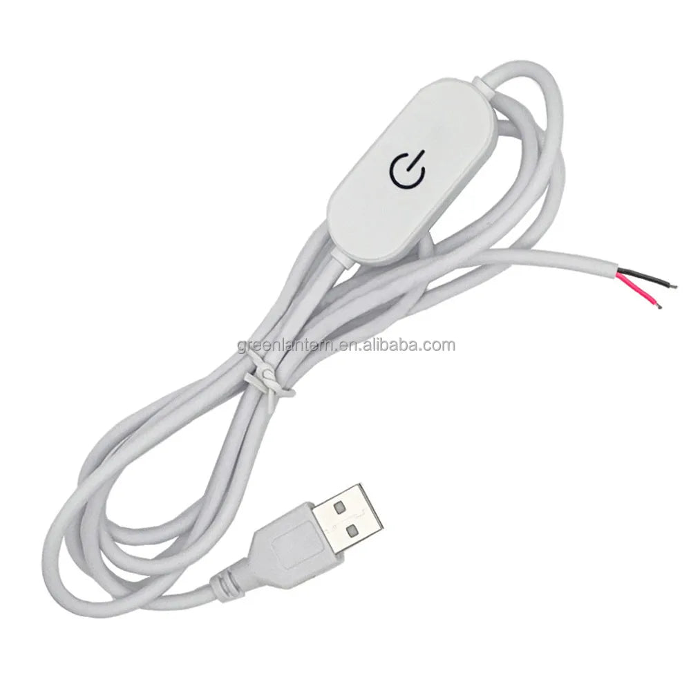 DC 5V USB Cable Touch Switch for Single Color Dual Color LED Strip Neon Flex LED Night Lights Table Lamp Power Supply USB Cable