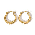 Light Luxury Design Star Shaped Hoop Earrings Waterproof Stainless Steel Plated 18k Gold Fashion Versatile Earrings Jewelry