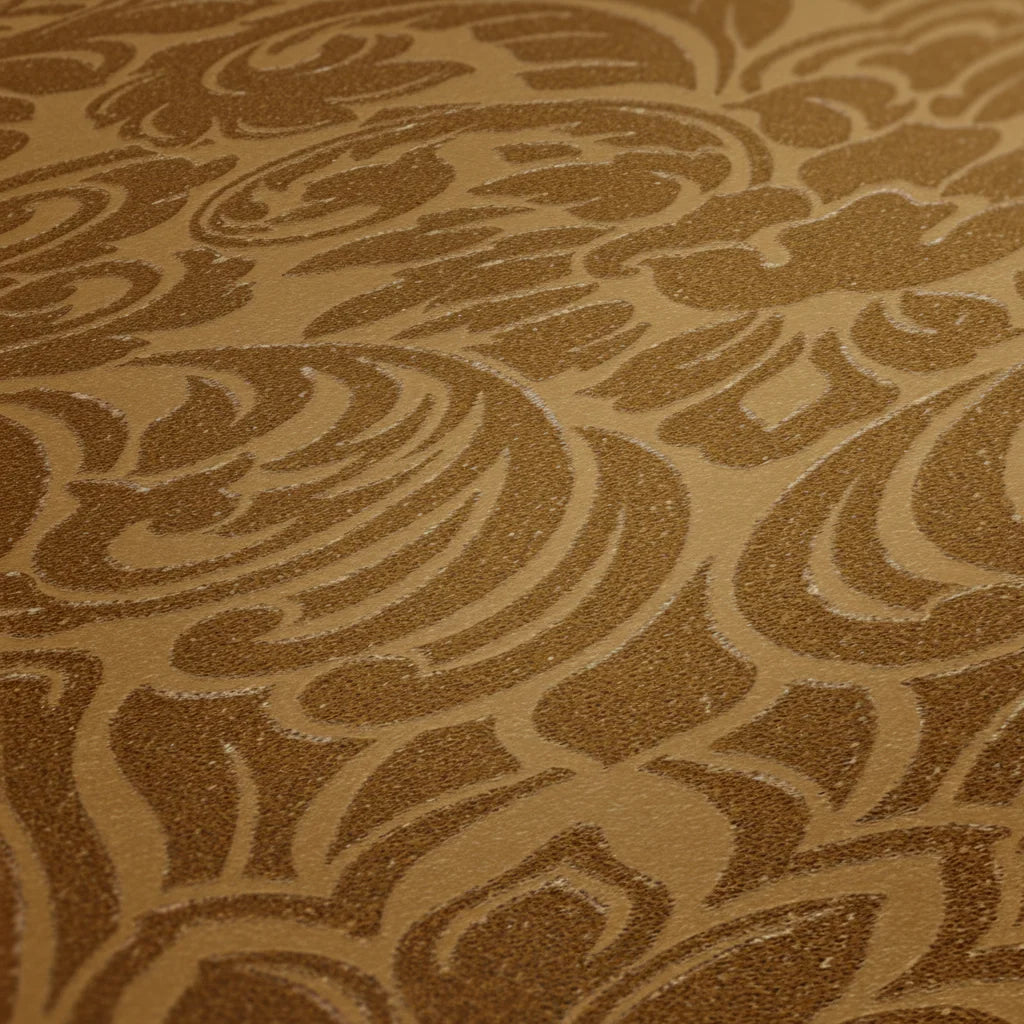 Made in Germany Luxury Wallpaper Rolls with fine Glass Beads Damask Gold Non Woven Premium Fabric Wallpaper - 1005 x 052 m