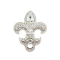Luxury Silver Rhinestone Brooch Flower-De-Luce Shape Diamante Fashion Jewelry Gift Brooch