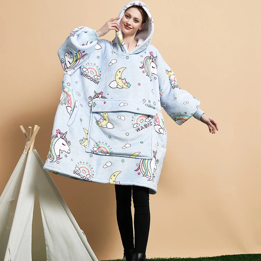 Custom Digital Printed Polyester Plus Size Adult Wearable Sherpa Blanket Hoodies Hooded Blanket Manufacturer 1-Layer Machine