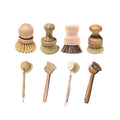 Customized Eco Bamboo Dish Brush With Wooden Wood Short Handle Cleaning Scrub Scrubber for Dish Kitchen Household Pot Pan Plate