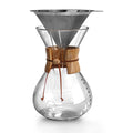 Hot Selling Pour Over Glass Coffee Maker With Wooden Collar and Metal Filter 8 Cup/6 Cup