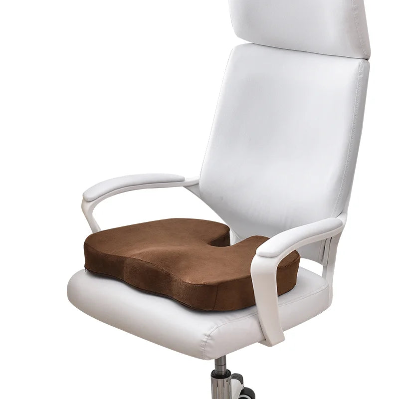 Free Sample Car Memory Foam U-Shape Seat Cushion Pad Pillow Orthopedic for Office Chair Luxury Polyester Velvet Fabric Removable