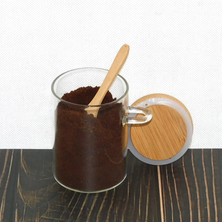 Small Home Kitchen Food Grade Customized Storage Honey Glass Jar With Wooden Lid Handmade
