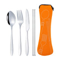 Outdoor Stainless Steel Travel Cutlery Set Knife Fork Spoon Silverware 3 Pcs Set Portable Cutlery Set