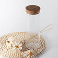 Wholesale Logo Kitchen Airtight Glass Canisters Clear Glass Match Jar Candle Glass Storage Jar Bottle With Cork Lid