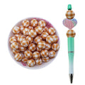 Easter New 15MM Food Grade Silicone Beads Gingham Yellow White Buffalo Plaid Printed Focal Print Pens Making SYBBeads Third