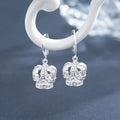 Trendy Jewelry 925 Sterling Silver Rhodium Plated Hallow Zircon Princess Crown Drop Earrings
